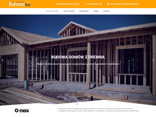 Strona internetowa WordPress – Budomex-dom.pl