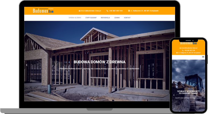 Strona internetowa WordPress dla Budomex-dom